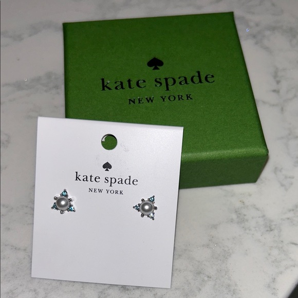kate spade Jewelry - Kate Spade Silver Star Pearl Earrings
